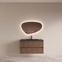 Badmeubelset BWS Riga met Asia Wastafel Zwart 100 cm Donker Eiken Japandi - thumbnail