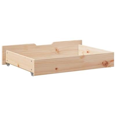 VidaXL Bedlades 2 st met wieltjes 85x55x17 cm massief grenenhout