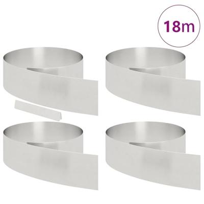 Tuin Grasperkafwerking 4 pcs Zilver 450 x 20 cm Roestvrij staal