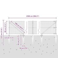 VidaXL Afrasteringspaal groen 25 x 0,8 m (25 x 25 mm gaas) - thumbnail