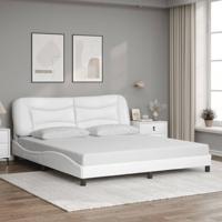Bedframe met LED zonder matras "Hvar" wit 180x200 cm - thumbnail