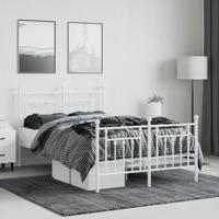 Bedframe met hoofd- en voeteneinde metaal wit 120x200 cm - thumbnail