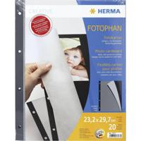 Herma HERMA Fotokarton, 20 Blätter 7577 Fotohoezen Zwart - thumbnail
