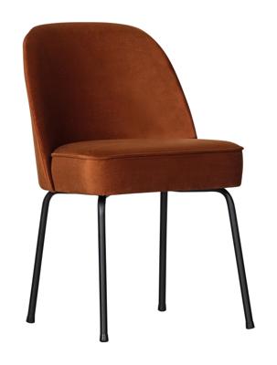 WOOOD Eetkamerstoel 'Vogue' Velvet, kleur Roestbruin WOOOD Eetkamerstoel 'Vogue' Velvet, kleur Roestbruin