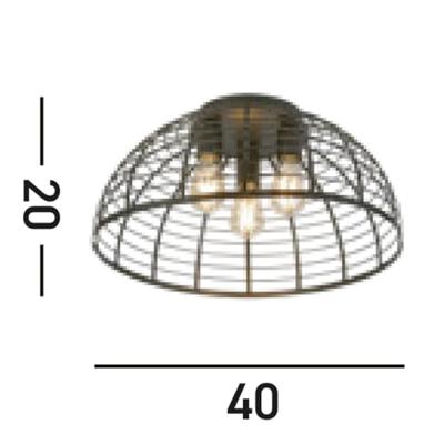 Searchlight Industriële plafondlampVision Ø 40cm - 85981-3BK
