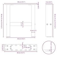 Salontafelpoten 2 st 3040 cm staal zwart - thumbnail