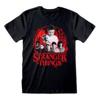 T-Shirt met Korte Mouwen Stranger Things Circle Logo Zwart Unisex - Maat: L - thumbnail