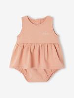 Jurk baby geboorte met geïntegreerde body oudroze - thumbnail