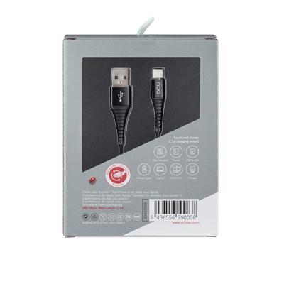 DCU Tecnologic | USB-kabel type C | aansluitkabel voor mobiele telefoon/tablet | USB-aansluiting type C - USB extra sterk | lengte: 1,5 m | zwart