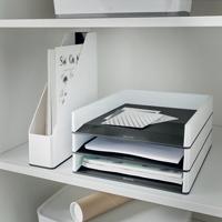 Brievenbak Leitz WOW A4 wit/zwart | 4 stuks - thumbnail