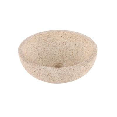Differnz Terrazzo waskom - 40x40x15cm - rond - terrazzo - mat bruin/beige 38.010.56