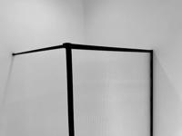 Saqu Faye inloopdouche incl. antikalk 100x200cm ribbelglas mat zwart - thumbnail