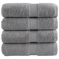 VidaXL Premium washandjes solund 4 stuks grijs 30x30cm 600 g/m² - thumbnail