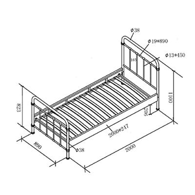 Vipack bed New York - zwart - 90x200 cm - Leen Bakker