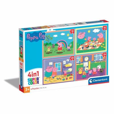 Clementoni Supercolor 4in1 Puzzel Peppa Pig 12-24 Stukjes