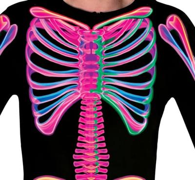 Neon Jumpsuit Zwart Skelet Heren