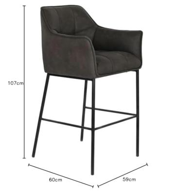 Kruk DKD Home Decor Donkerbruin Metaal 59 x 60 x 107 cm