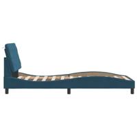 Bedframe met hoofdeinde fluweel blauw 90x190 cm - thumbnail