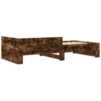 Bedframe zonder matras hout gerookt eikenkleurig 90x190 cm - thumbnail