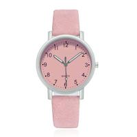 LGT Quartz horloge zilverkleurig met roze leren band en roze wijzerplaat - thumbnail