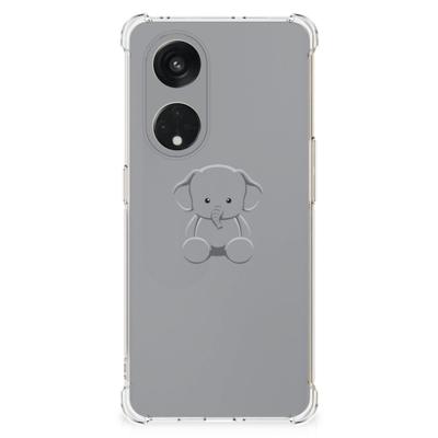 OPPO Reno8 T 5G Stevig | Bumper Hoesje | Grijs Baby Olifant OPPO Reno8 T 5G Stevig | Bumper Hoesje | Grijs Baby Olifant