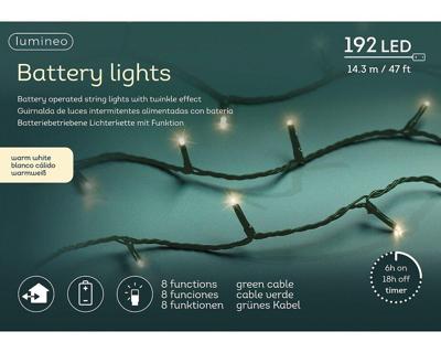 Led basic lights 14.3 meter 192 LED groen/warm wit Lumineo - Lumineo