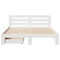 Bedframe zonder matras massief grenenhout wit 140x200 cm - thumbnail