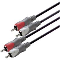 Scanpart aansluitkabel 2tulp(M)-(M) 2,5m Luidspreker kabel Zwart - thumbnail