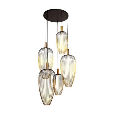 Lucide AURELIE - Hanglamp - 5xGU10 (MR11) - Geschikt voor vide en hoge plafonds - Goud | Vibes
