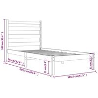 Bedframe massief grenenhout wit 120x190 cm - thumbnail