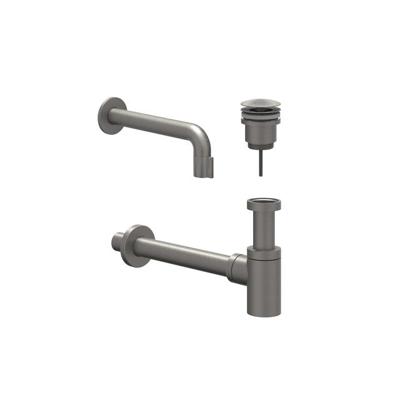IVY Fonteinset - wand model - inkortbaar - always open plug - Geborsteld metal black PVD 6901436 IVY Fonteinset - wand model - inkortbaar - always open plug - Geborsteld metal black PVD 6901436