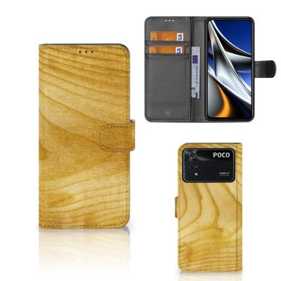 Xiaomi Poco X4 Pro 5G | Book Style Case | Licht Hout Xiaomi Poco X4 Pro 5G | Book Style Case | Licht Hout