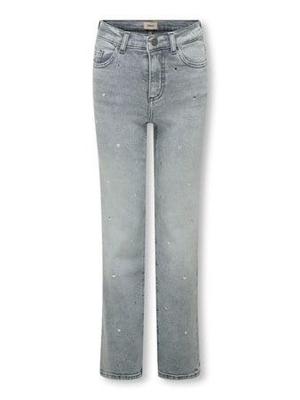 Kids ONLY winter jeansbroek meisjes - grijs - KogJuicy - wide leg fit