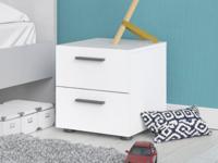Nachtkastje POPEI 2 lades wit - thumbnail