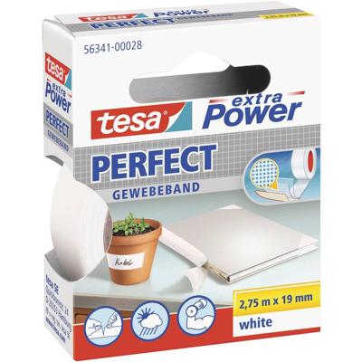 tesa PERFECT 56341-00028-03 Textieltape tesa extra Power Wit (l x b) 2.75 m x 19 mm 1 stuk(s) tesa PERFECT 56341-00028-03 Textieltape tesa extra Power Wit (l x b) 2.75 m x 19 mm 1 stuk(s)