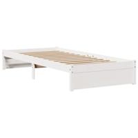 Bedframe met hoofdeinde zonder matras 90x200 cm wit - thumbnail