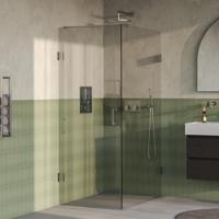 Brauer Void - Douchecabine met Draaideur - Helder Glas - 80x120x200 cm - incl. Glascoating - PVD RVS-Kleurig Geborsteld - thumbnail