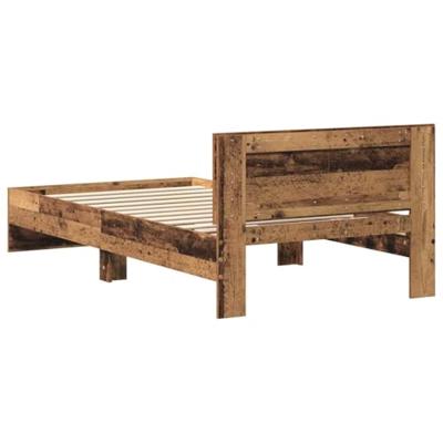Bedframe met Hoofdeinde Oud Hout 100 x 200 cm Bewerkt hout