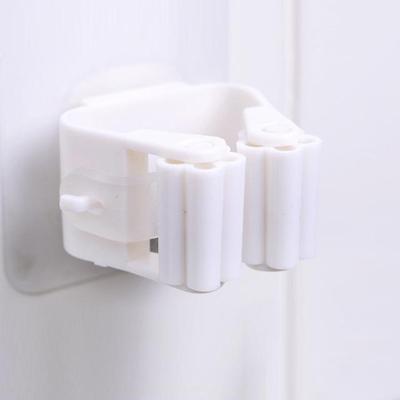 MOP houder muur gemonteerde organisator houder huishoudelijke keuken badkamer lijm opslag bezem hanger clip haak rekken (wit)