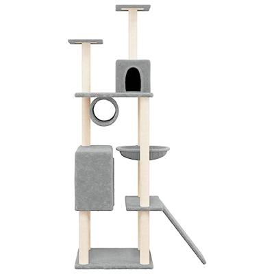 VidaXL Kattenmeubel met sisal krabpalen 168 cm lichtgrijs