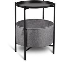 Ronde Bijzettafel Zwart Metaal 45cm - Modern Design - thumbnail