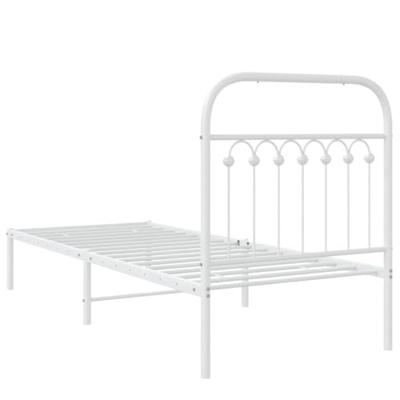 Bedframe met hoofdbord metaal wit 80x200 cm Bedframe met hoofdbord metaal wit 80x200 cm