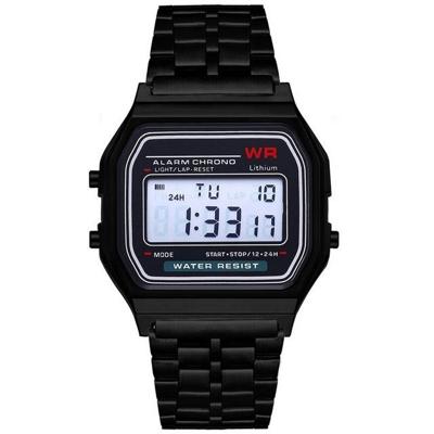 Mannen sport horloges militaire Quartz LED digitale waterdichte Quartz gouden vrouwen mannen horloge (zwart)