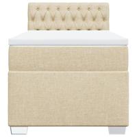 Boxspring met matras stof crèmekleurig 90x190 cm - thumbnail