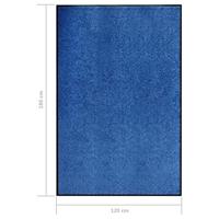 VidaXL Deurmat wasbaar 120x180 cm blauw - thumbnail