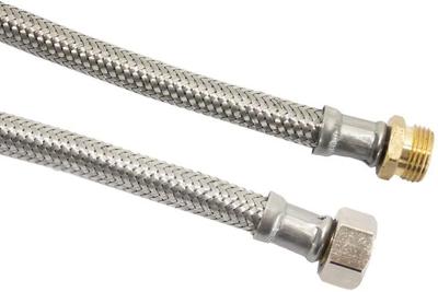 Flexibele aansluitslang - rvs gevlochten - binnendraad x buitendraad - 3/8 x 1/8 - DN6 - lengte 45cm