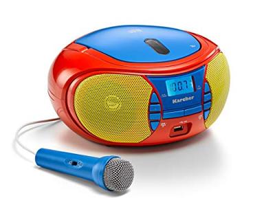 Karcher RR 5026 Draagbare CD Radio - Kleurrijke Kinder-Boombox met CD-speler, FM-radio, USB & Microfoon - Batterij/Netvoeding