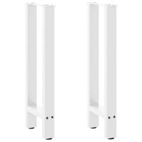 Console tafelpoten 2 st 28x(72-73) cm staal wit - thumbnail