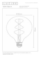 Lucide G125 Class A - Filament lamp - Ø 12,5 cm - LED - E27 - 1x7W 2700K - Transparant - thumbnail