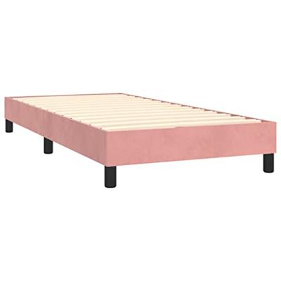 Boxspring bed fluweel roze 90x200 cm Boxspring bed fluweel roze 90x200 cm